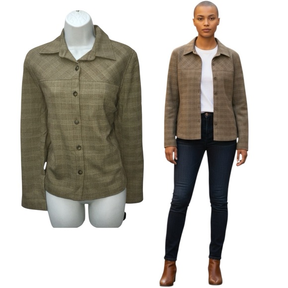 RAFAEL Sport Brown Plaid Jacket - Women’s Small - NWT - Picture 1 of 16